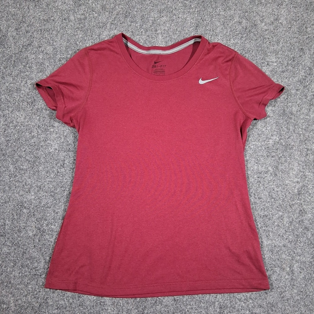 Nike Kids Dri-FIT Short Sleeve Athletic T-Shirt Pink Heathered M Medium